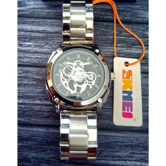 Rare Men's Open Heart Quartz Dial Watch New In Box W Papers